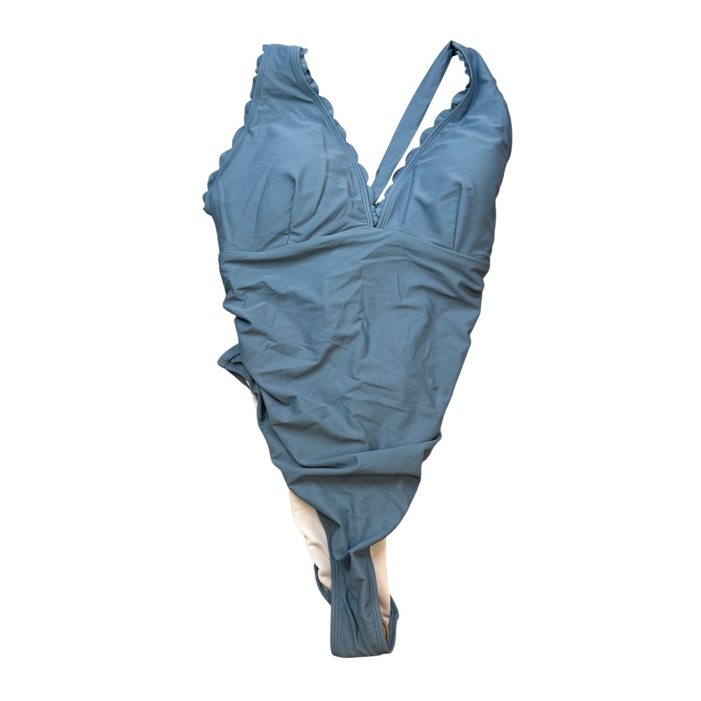AI'MAGE Women's 2XL Blue One Piece Swimsuit Ruched Tummy Control